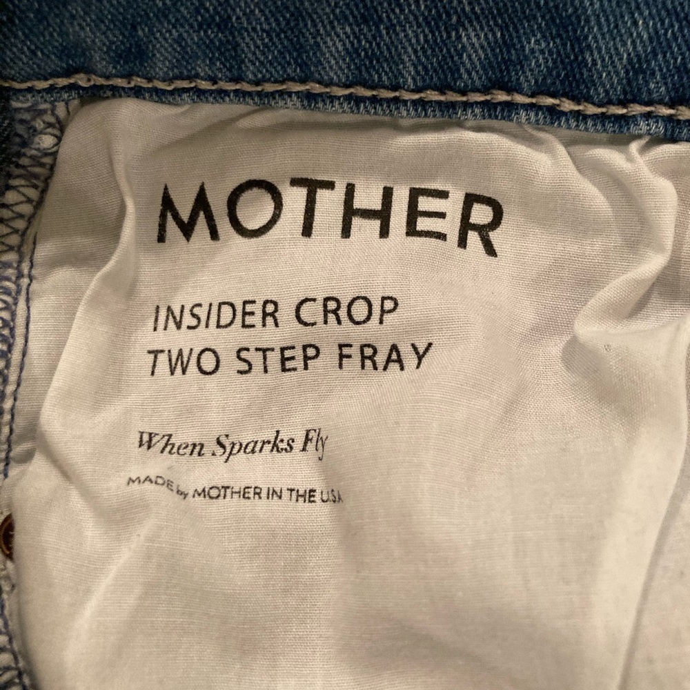 MOTHER Blue Frayed Hem Jeans - Picture 5 of 7